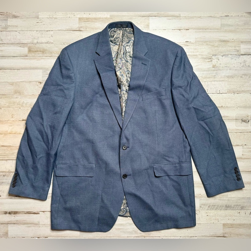 Lauren Ralph Lauren Blazer Jacket Men's 48L Blue Classic Liner Paisley Pattern
